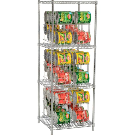 Nexel CR2424C Can Rack System, 3 Tier, Chrome, 24inW X 24inD x 66inH B2274669